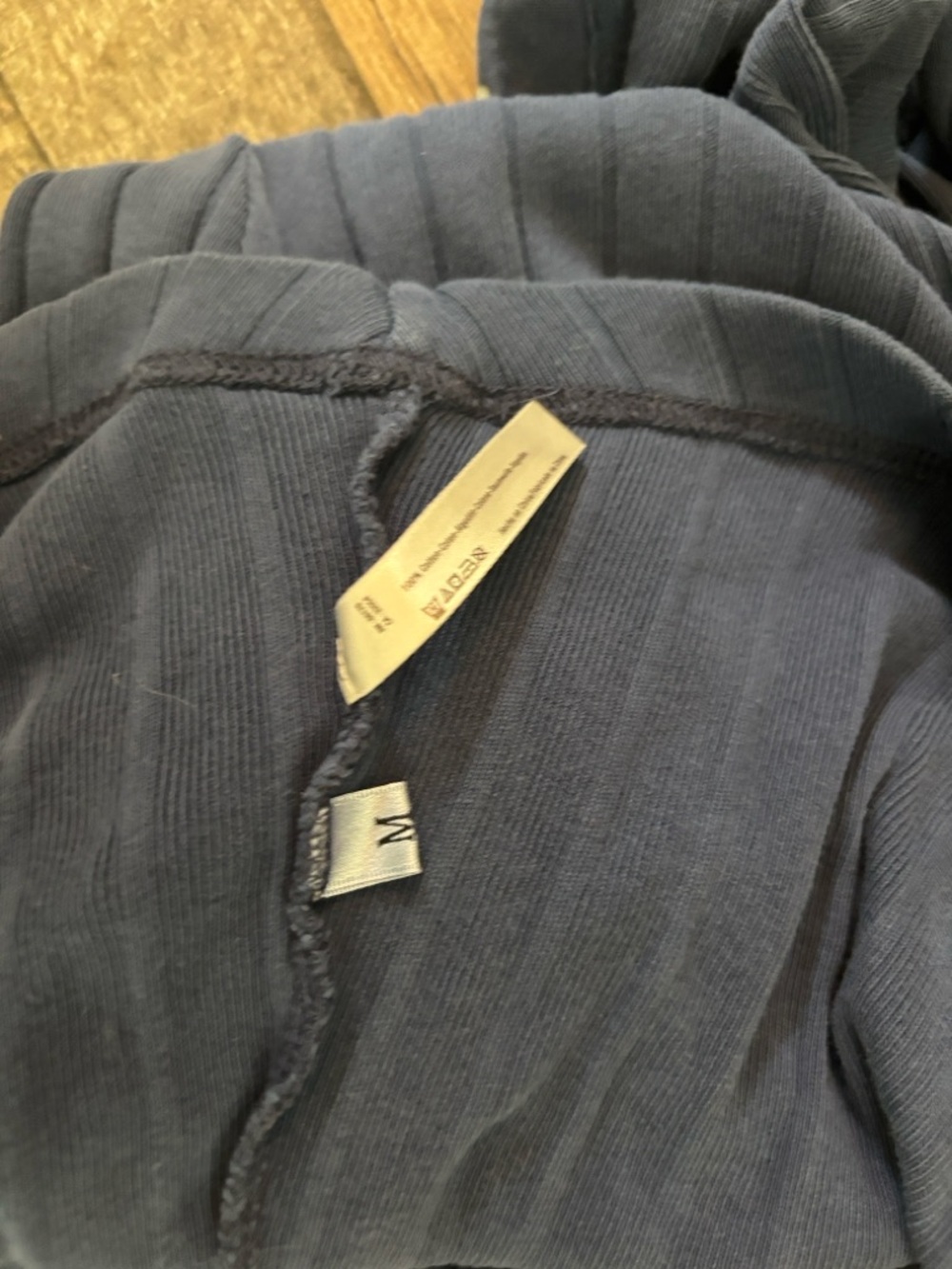 EUC FREE PEOPLE BEACH sunflower maxi Navy Ribbed V-Neck Button-Detail  Dress - Picture 6 of 8